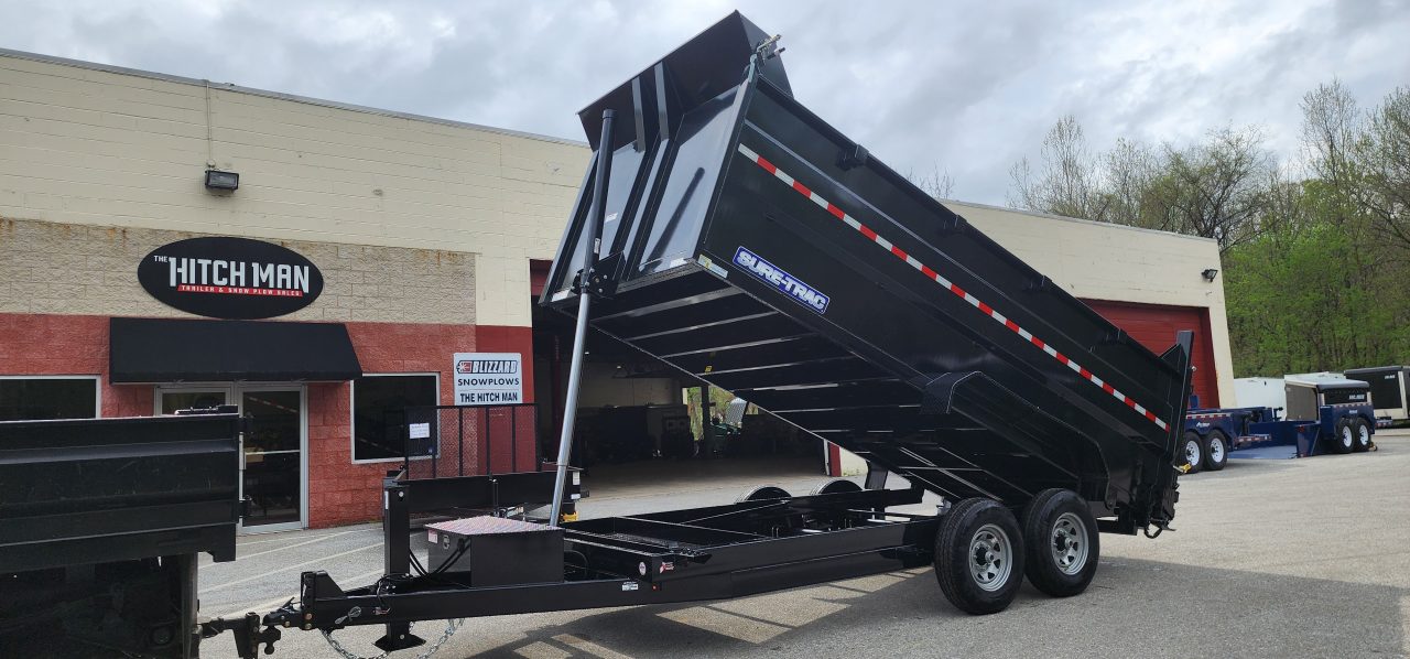 New 7 x 16 Sure-Trac Low-Pro Telescopic Dump Trailer 4ft Side 14k w/Hydraulic Jack