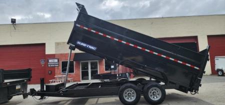 New 7 x 16 Sure-Trac Low-Pro Telescopic Dump Trailer 4ft Side 14k w/Hydraulic Jack