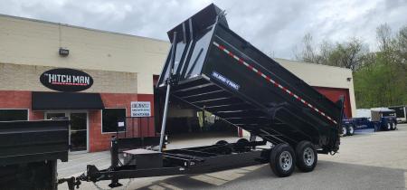 New 7 x 16 Sure-Trac Low-Pro Telescopic Dump Trailer 4ft Side 14k w/Hydraulic Jack