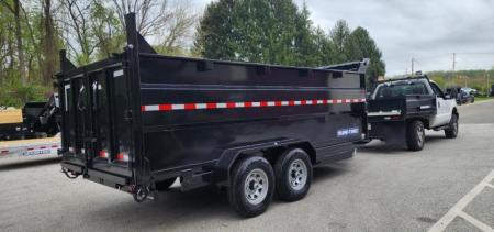 New 7 x 16 Sure-Trac Low-Pro Telescopic Dump Trailer 4ft Side 14k w/Hydraulic Jack