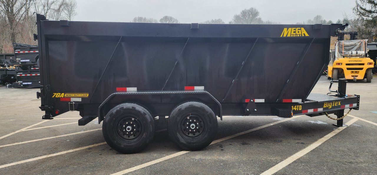 New 7 x 16 Big Tex Low Pro 14TD 4' High Sides Telescopic Dump Trailer 15.4K****7 Gauge Floor