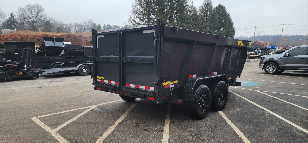 New 7 x 16 Big Tex Low Pro 14TD 4' High Sides Telescopic Dump Trailer 15.4K****7 Gauge Floor