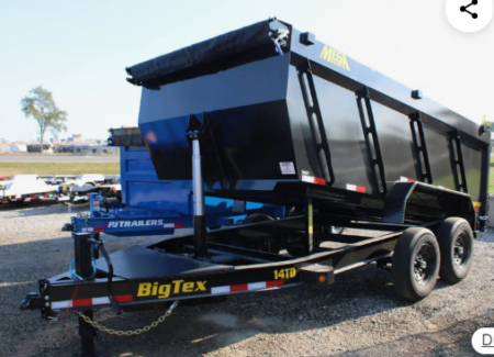 New 7 x 16 Big Tex Low Pro 14TD 4' High Sides Telescopic Dump Trailer 15.4K****7 Gauge Floor