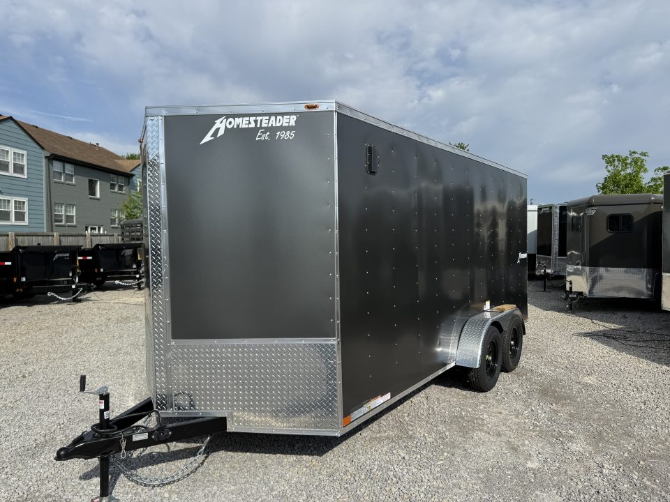New 2026 Homesteader Trailer 7X16X6'6" Intrepid Ramp Door Package W/ Polycor Exterior Cargo / Enclosed Trailer