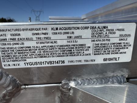 New 2027 Aluma 6810H 3k Tilt Utility Trailer