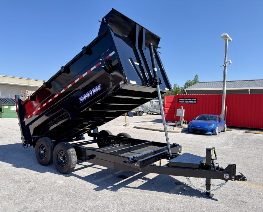 New 2026 Sure-Trac 7X14 Low Profile 4' Side Telescopic Dump Trailer