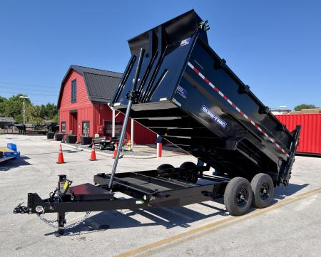 New 2026 Sure-Trac 7X14 Low Profile 4' Side Telescopic Dump Trailer