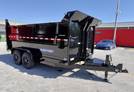 New 2026 Sure-Trac 7X14 Low Profile 4' Side Telescopic Dump Trailer