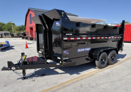 New 2026 Sure-Trac 7X14 Low Profile 4' Side Telescopic Dump Trailer