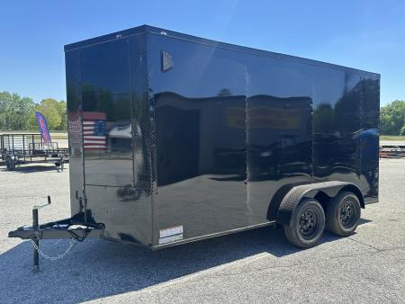 New 2026 7X14 TANDEM AXLE ENCLOSED TRAILER WITH BLACKOUT PACKAGE
