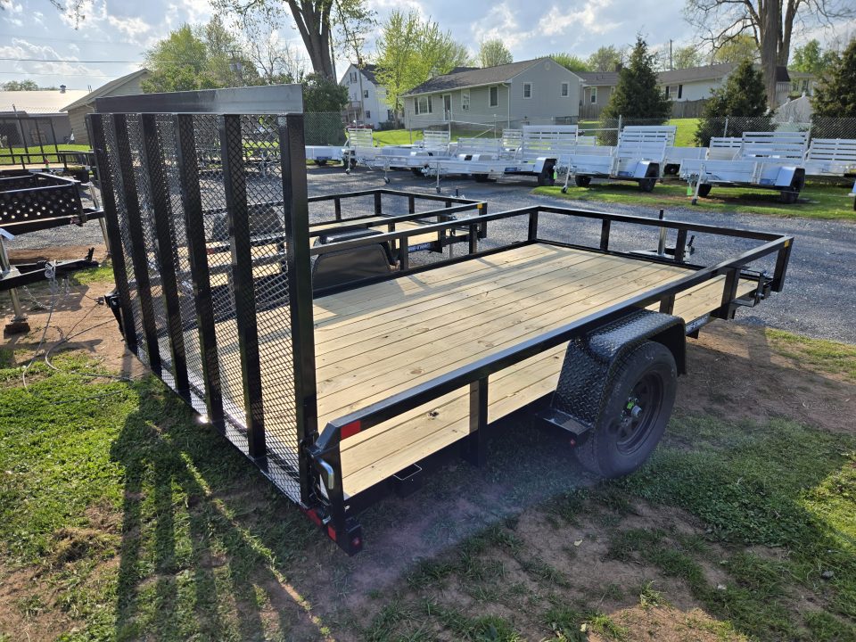 New 7 X 12 Sure-Trac Tube Top Utility Trailer, 3k GVWR ***Spring Assist Gate, Set Back Jack, Spare Mount