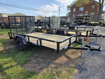 New 7 X 12 Sure-Trac Tube Top Utility Trailer, 3k GVWR ***Spring Assist Gate, Set Back Jack, Spare Mount