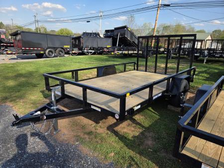 New 7 X 12 Sure-Trac Tube Top Utility Trailer, 3k GVWR ***Spring Assist Gate, Set Back Jack, Spare Mount
