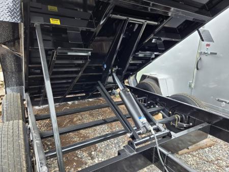 New 7 x 14 Sure-Trac HD Low Pro Scissor Hoist Dump Trailer 14k GVWR w/ Tarp Kit Installed & 110v Batt. Charger