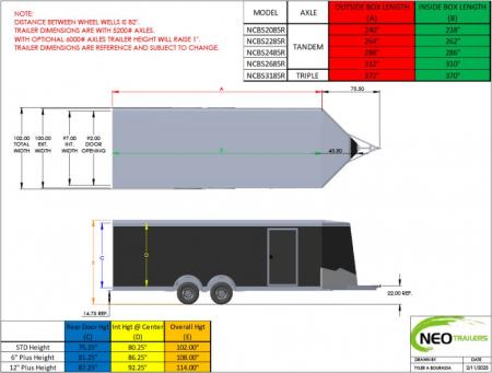 New 2026 NEO Trailers NCBS2085R6 Cargo / Enclosed Trailer