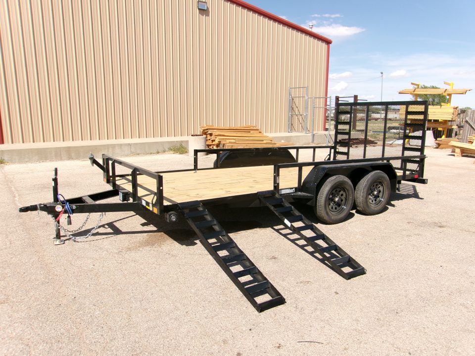 New 2027 Load Trail 83x16 Tandem Utility w/ 4' Ramp Gate & Side Ramps 7k