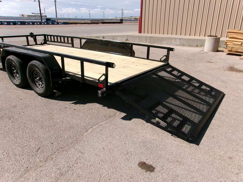 New 2027 Load Trail 83x16 Tandem Utility w/ 4' Ramp Gate & Side Ramps 7k