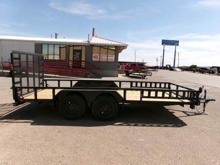 New 2027 Load Trail 83x16 Tandem Utility w/ 4' Ramp Gate & Side Ramps 7k