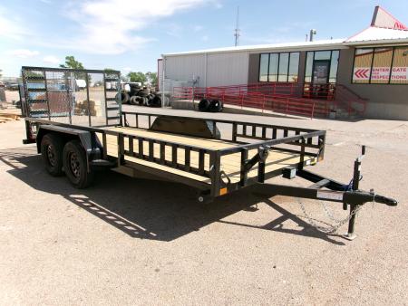 New 2027 Load Trail 83x16 Tandem Utility w/ 4' Ramp Gate & Side Ramps 7k
