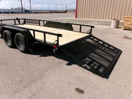 New 2027 Load Trail 83x16 Tandem Utility w/ 4' Ramp Gate & Side Ramps 7k