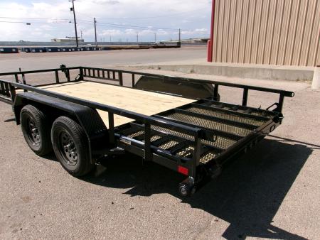 New 2027 Load Trail 83x16 Tandem Utility w/ 4' Ramp Gate & Side Ramps 7k