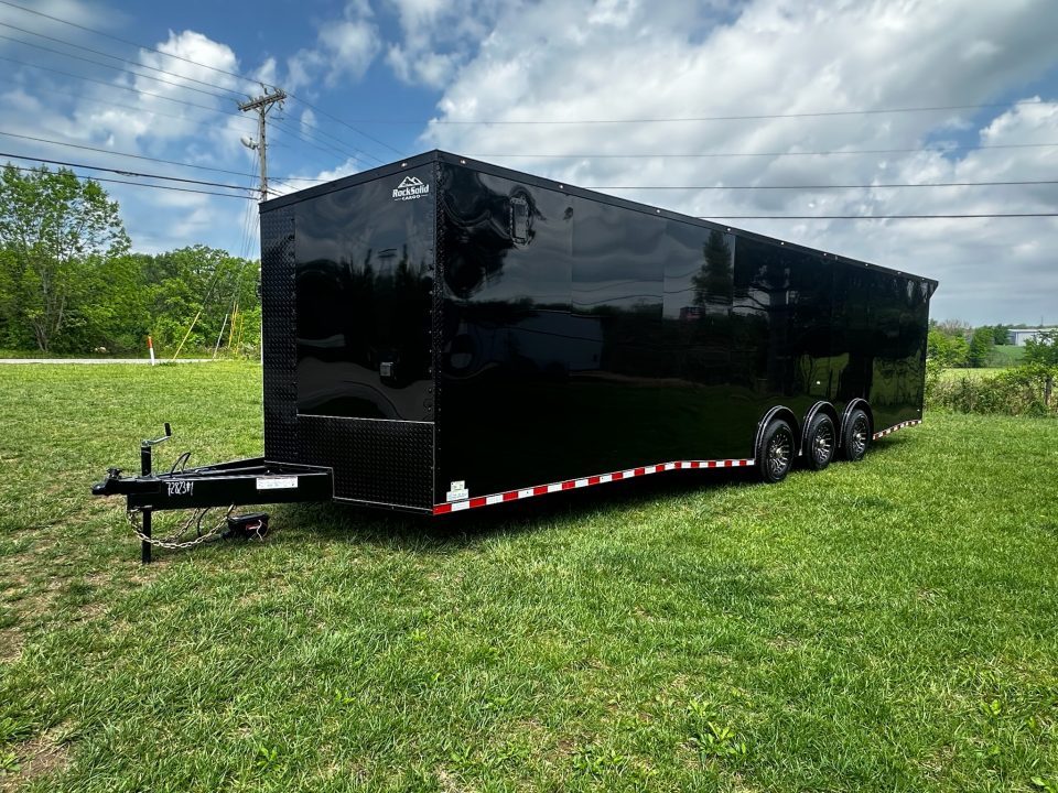New 2026 Rock Solid Cargo 8.5x32 Race Trailer-Finished Interior-Triple 7000 TORSIONS -HD RAMP-10" BOGEY WHEELS-50 AMP ELECTRIC PACKAGE