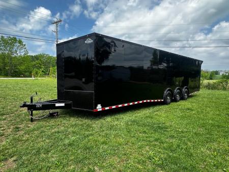 New 2026 Rock Solid Cargo 8.5x32 Race Trailer-Finished Interior-Triple 7000 TORSIONS -HD RAMP-10" BOGEY WHEELS-50 AMP ELECTRIC PACKAGE