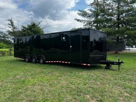 New 2026 Rock Solid Cargo 8.5x32 Race Trailer-Finished Interior-Triple 7000 TORSIONS -HD RAMP-10" BOGEY WHEELS-50 AMP ELECTRIC PACKAGE
