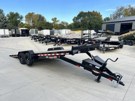 New NEW 2026 HEAVY DUTY H&H Speedloader 24’ POWER TILTbed flatbed Trailer 2-7000 lb axles =14K