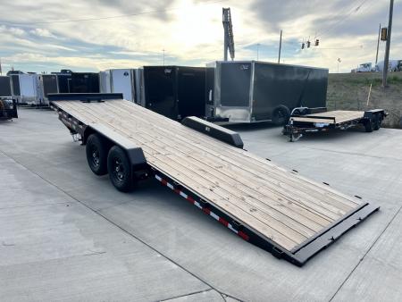New NEW 2026 HEAVY DUTY H&H Speedloader 24’ POWER TILTbed flatbed Trailer 2-7000 lb axles =14K