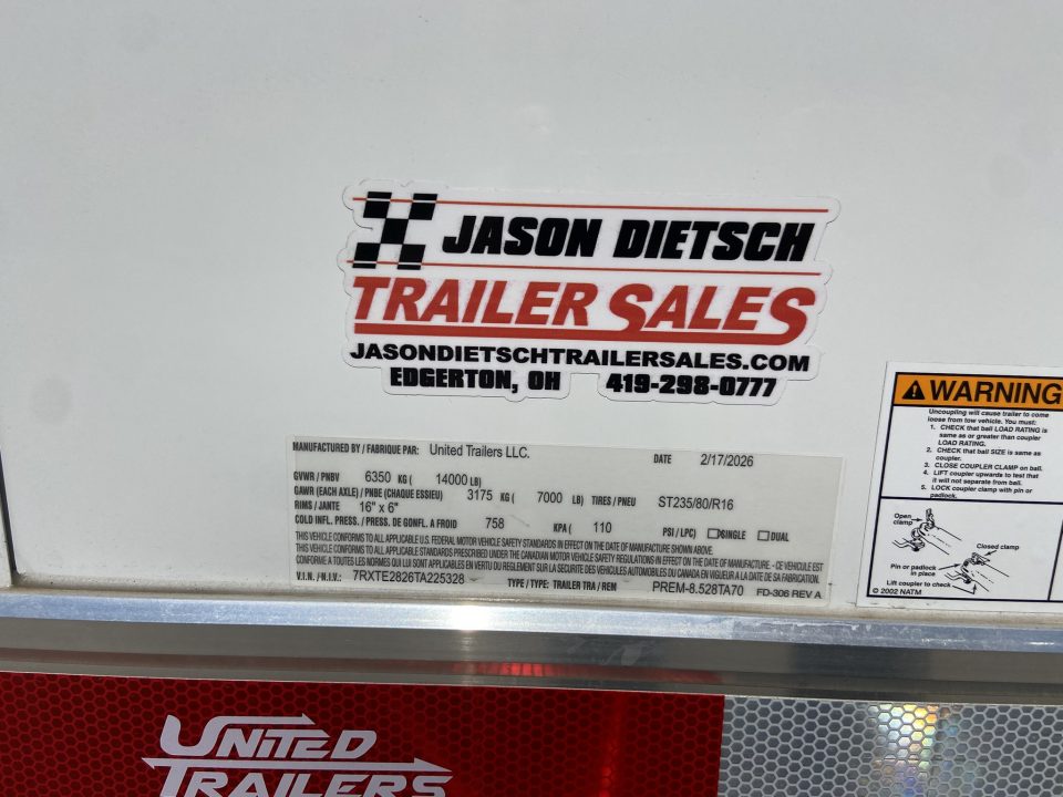 New United PREM-8.528 Racing Trailer