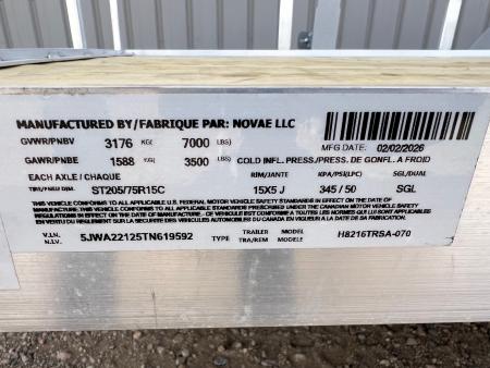 New 2026 H&H Trailers 16' Tandem Aluminum Utility Utility Trailer