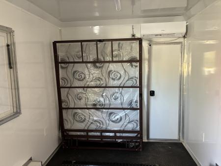 Used 2025 All World Trailers 8.5 X 22 Enclosed Toy Hauler with Murphy Type Bed, Shower, AC, Toilet and Concession Windows