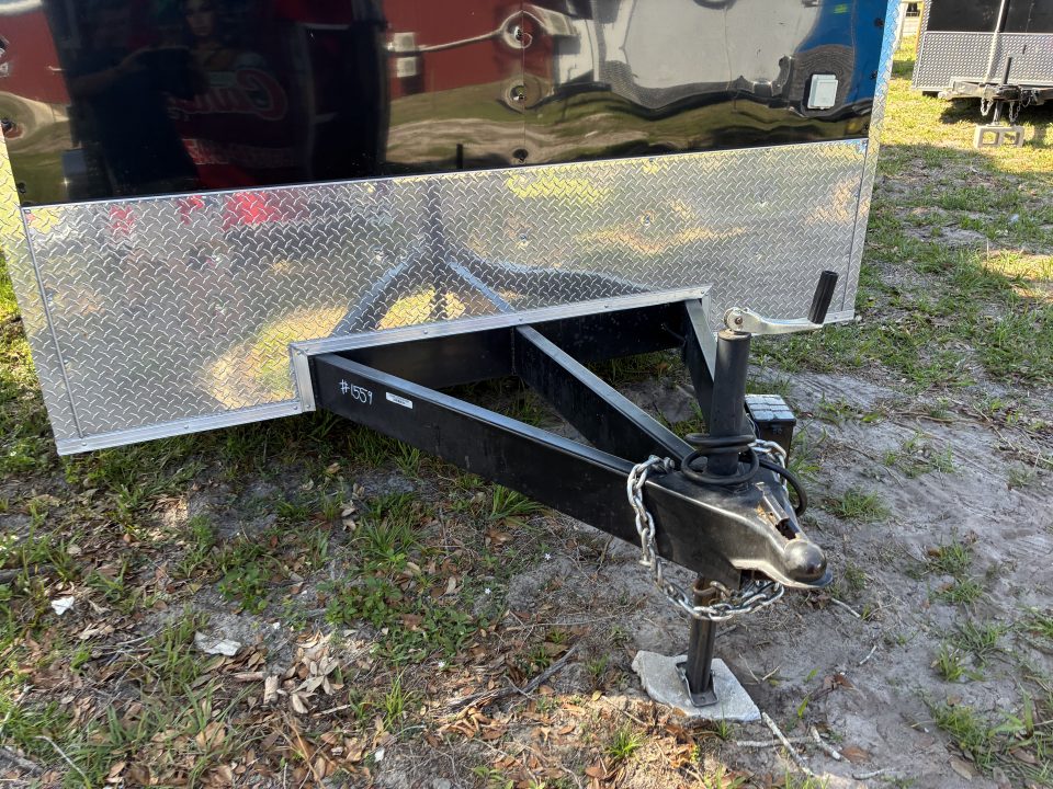 Used 2025 All World Trailers 8.5 X 24 Enclosed Black Trailer with AC Unit