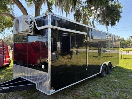 Used 2025 All World Trailers 8.5 X 24 Enclosed Black Trailer with AC Unit