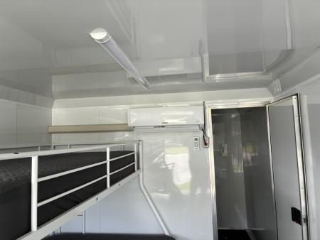 Used 2025 8.5x24 Black Enclosed Concession & Travel Trailer with A/C, Bunk Beds & Bathroom