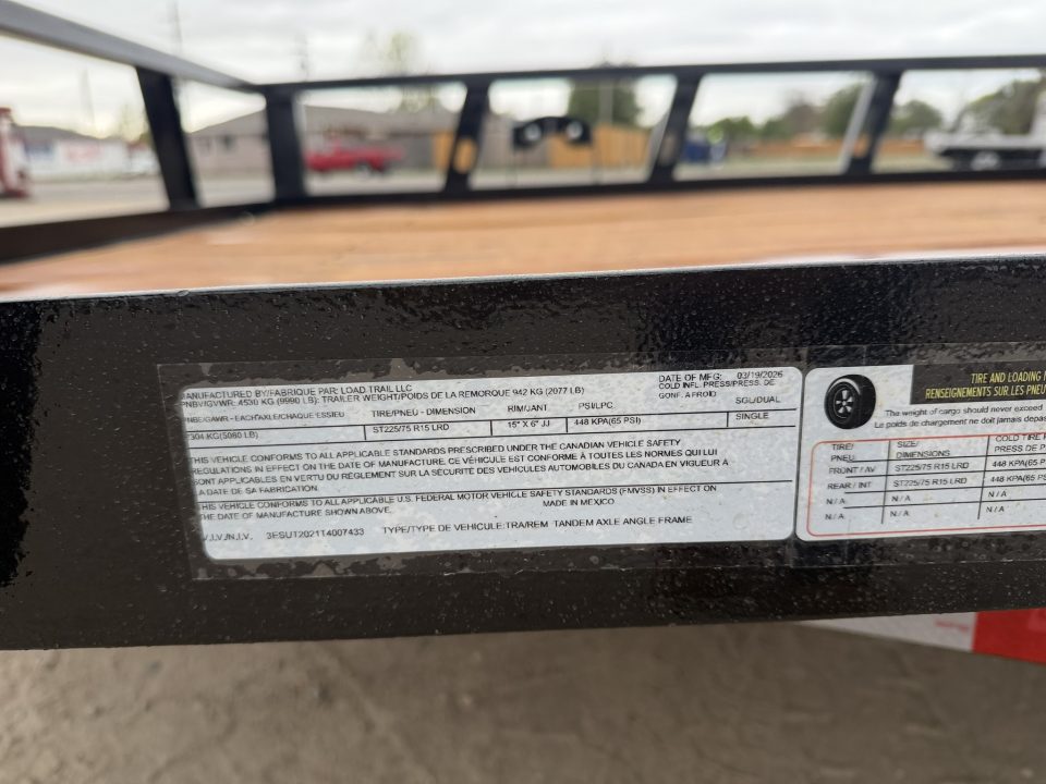 New 2026 Load Trail 7-20 Tandem Axle Ramp Gate Utility 10K GVWR