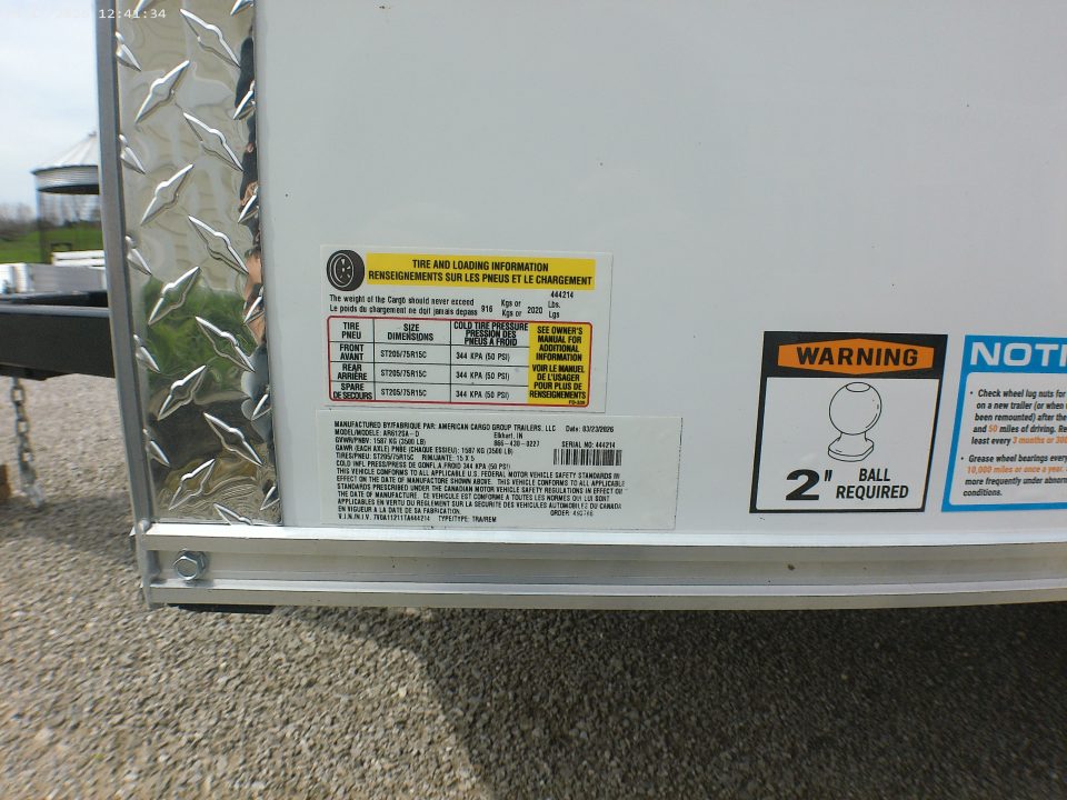 New 2026 American Hauler Arrow 6x12 with Brakes Cargo / Enclosed Trailer