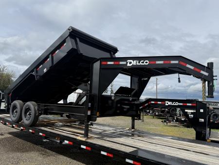 New 2026 Delco Trailers D414 Gooseneck Dump Trailer 83 x14' Black