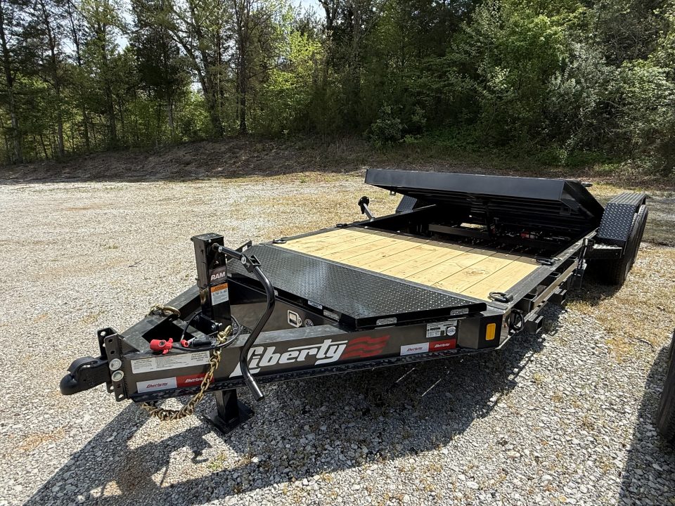 New 2026 Liberty LT14K Tilt Trailer, 15.4K GVWR, I BEAM FRAME, FORK HOLDERS, SPARE MOUNT