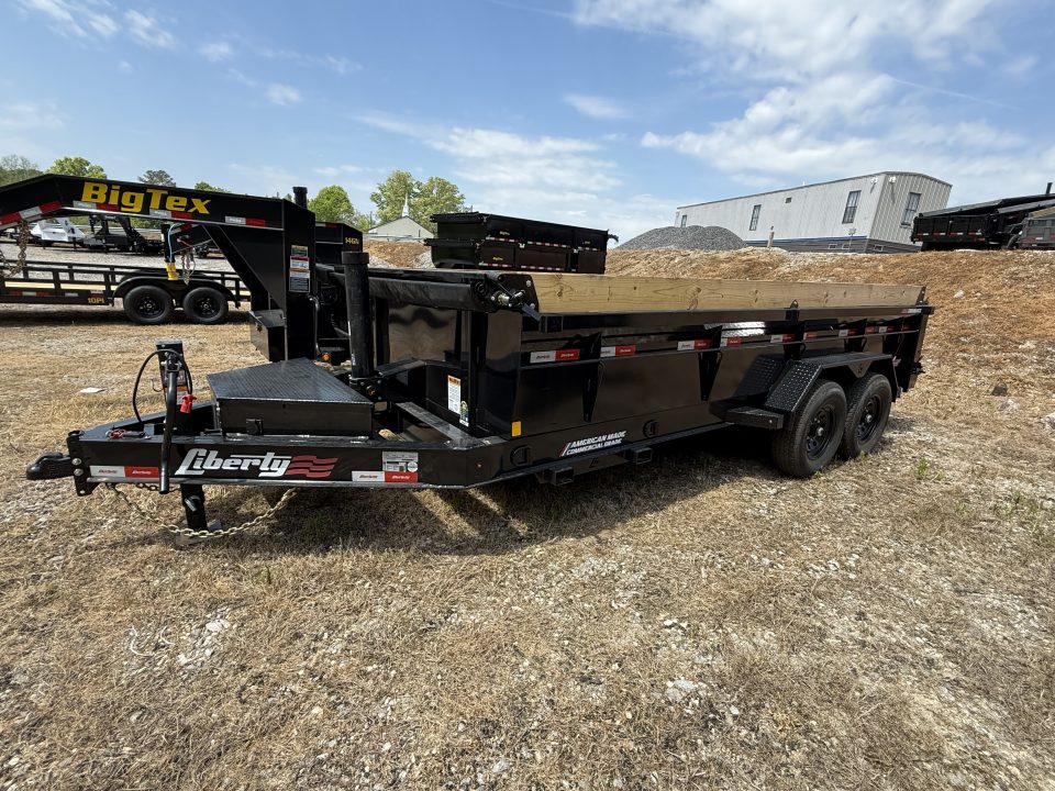 New 2026 Liberty LD14K 16’ Dump Trailer, 15.4K GVWR 7 GA FLOOR FORK HOLDERS