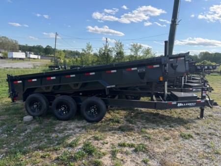 New Hillcrest Dump 7x16 21,000 GVWR 2' BP W/ HD Tube Ramps