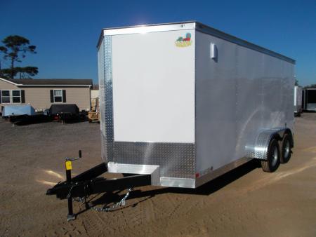 New 2026 Covered Wagon Trailers 7x14 Cargo Trailer / Enclosed Trailer / 7ft Interior / Double Barn Doors / 48  RV Side Door / LED's / .080 White Poly Core