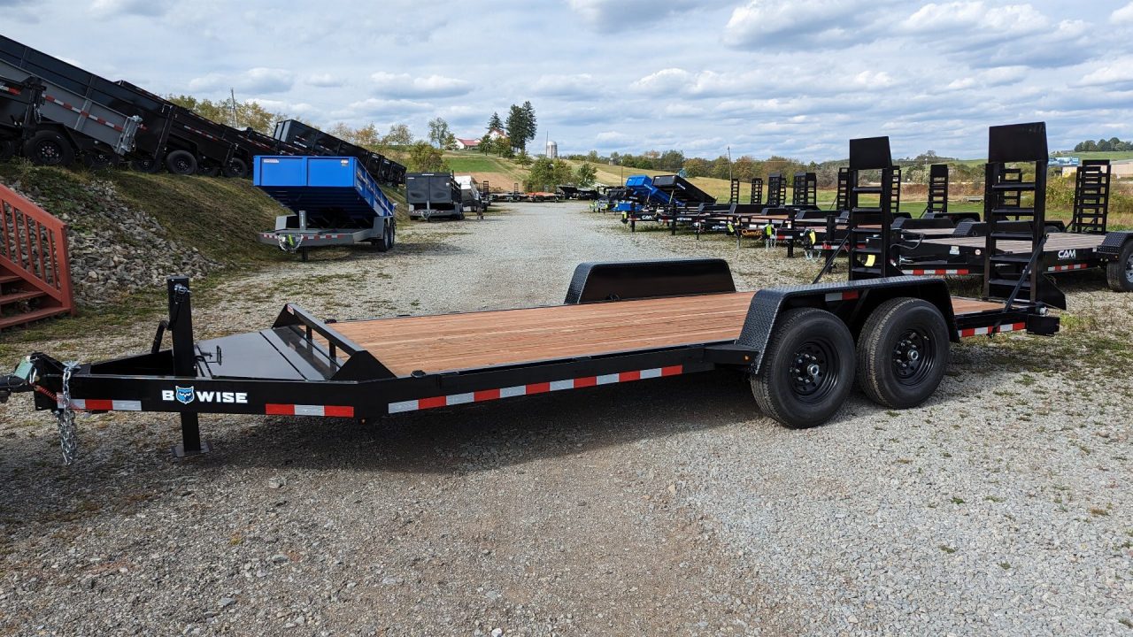 New 2026 BWise 18' HD Lo Pro Equipment Hauler w/ 5' Ladder Ramps