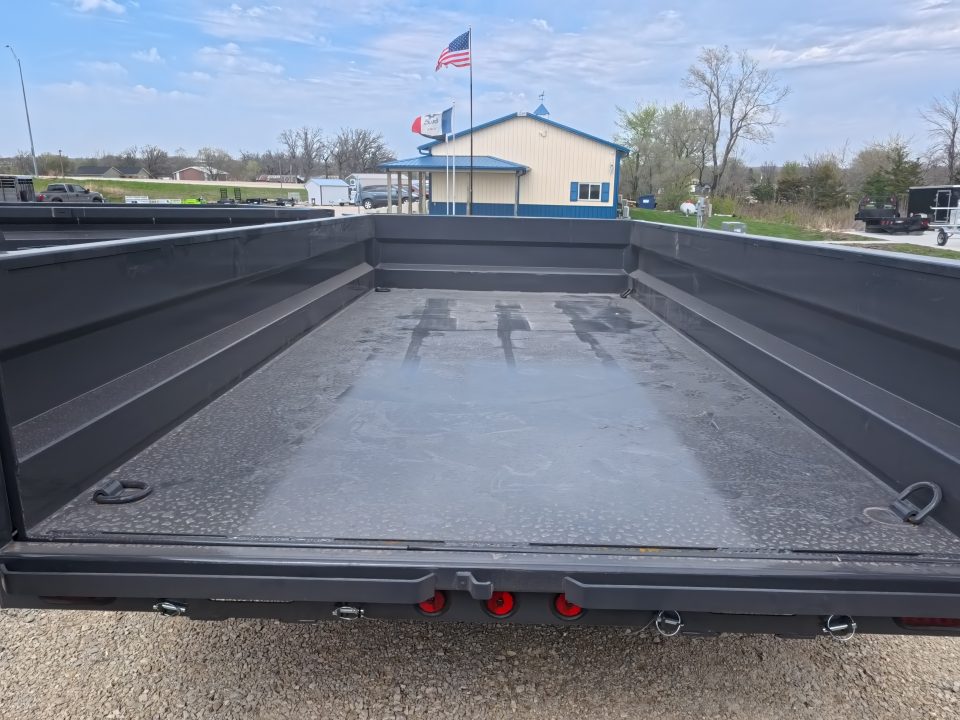 New 2026 Iron Bull 83 x 14 DWB Dump Trailer with 2) 7K GVWR Straight Axles and 2) Fwd. Adj. Electric Brakes, Slide-In Aluminum Ramps