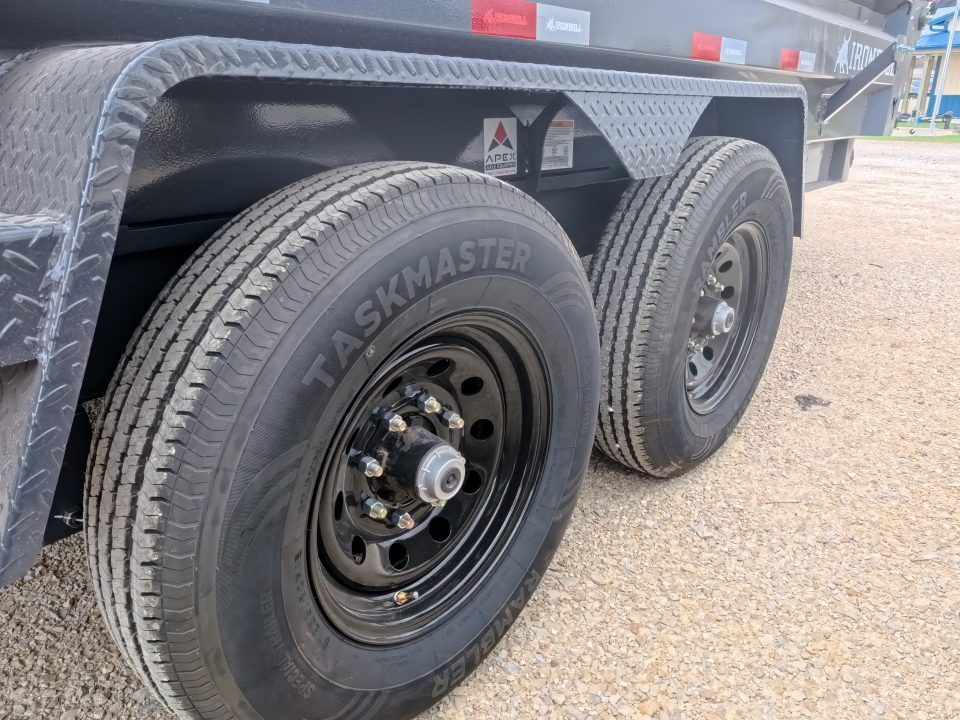 New 2026 Iron Bull 83 x 14 DWB Dump Trailer with 2) 7K GVWR Straight Axles and 2) Fwd. Adj. Electric Brakes, Slide-In Aluminum Ramps