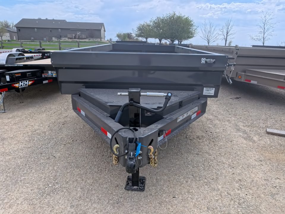 New 2026 Iron Bull 83 x 14 DWB Dump Trailer with 2) 7K GVWR Straight Axles and 2) Fwd. Adj. Electric Brakes, Slide-In Aluminum Ramps