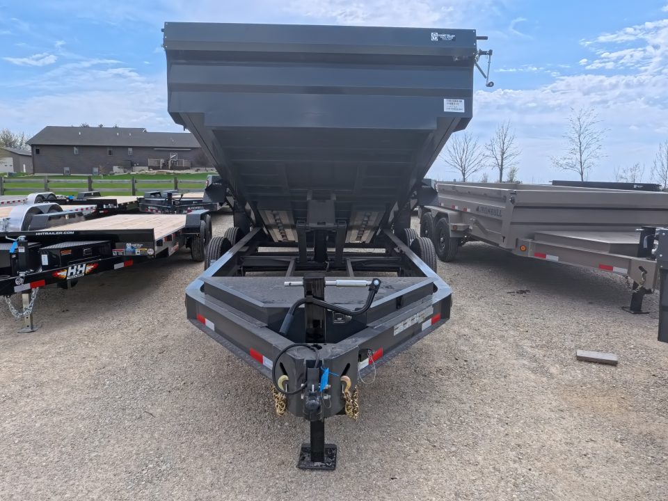 New 2026 Iron Bull 83 x 14 DWB Dump Trailer with 2) 7K GVWR Straight Axles and 2) Fwd. Adj. Electric Brakes, Slide-In Aluminum Ramps