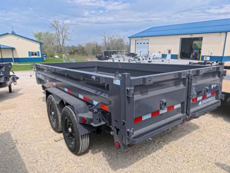 New 2026 Iron Bull 83 x 14 DWB Dump Trailer with 2) 7K GVWR Straight Axles and 2) Fwd. Adj. Electric Brakes, Slide-In Aluminum Ramps