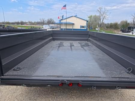 New 2026 Iron Bull 83 x 14 DWB Dump Trailer with 2) 7K GVWR Straight Axles and 2) Fwd. Adj. Electric Brakes, Slide-In Aluminum Ramps